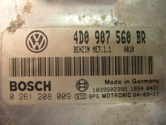 Блок управления двигателем AUDI, VW 4D0907560BR