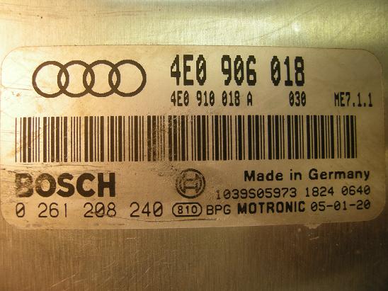 Блок управления двигателем AUDI, VW 4E0906018
