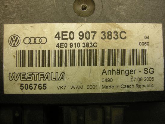 Блок управления двигателем (ECU) AUDI, VW 4E0907383C