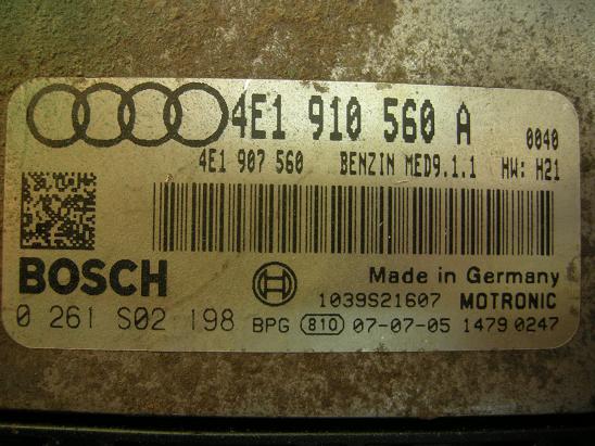 Блок управления двигателем (ECU) AUDI, VW 4E1910560A