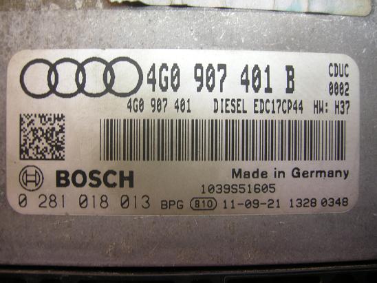 Блок управления двигателем (ECU) AUDI, VW 4G0907401B