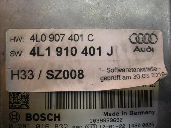 Блок управления двигателем (ECU) AUDI, VW 4L1910401J
