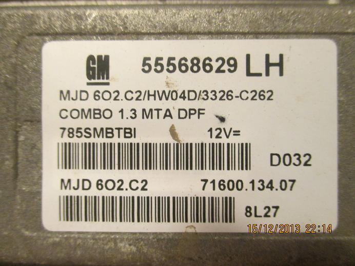 Блок управления двигателем OPEL 55568629LH