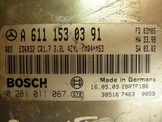Блок управления двигателем Mercedes 6111530391
