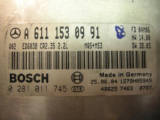 Блок управления двигателем Mercedes 6111530991