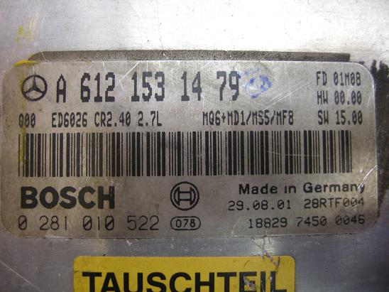 Блок управления двигателем (ECU)Mercedes 6121531479