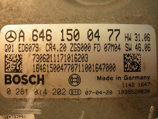 Блок управления двигателем Mercedes 6461500477