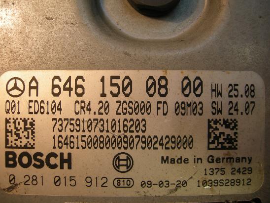 Блок управления двигателем Mercedes 6461500800