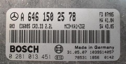 Блок управления двигателем Mercedes 6461502578
