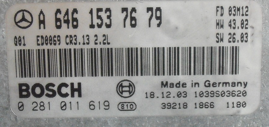 Блок управления двигателем Mercedes 6461537679