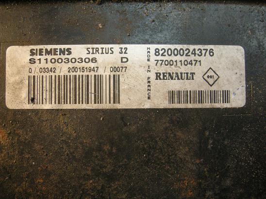 Блок управления двигателем Renault 8200024376