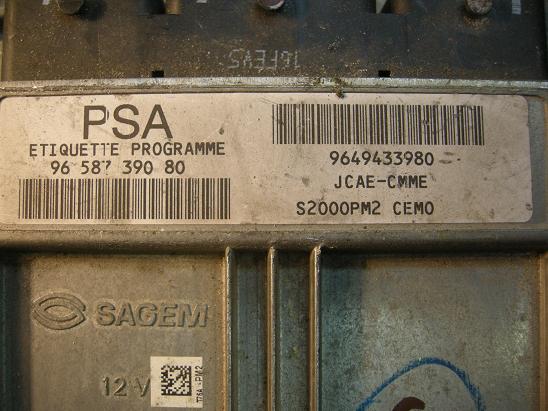 Блок управления двигателем Peugeot&Citroen 9649433980